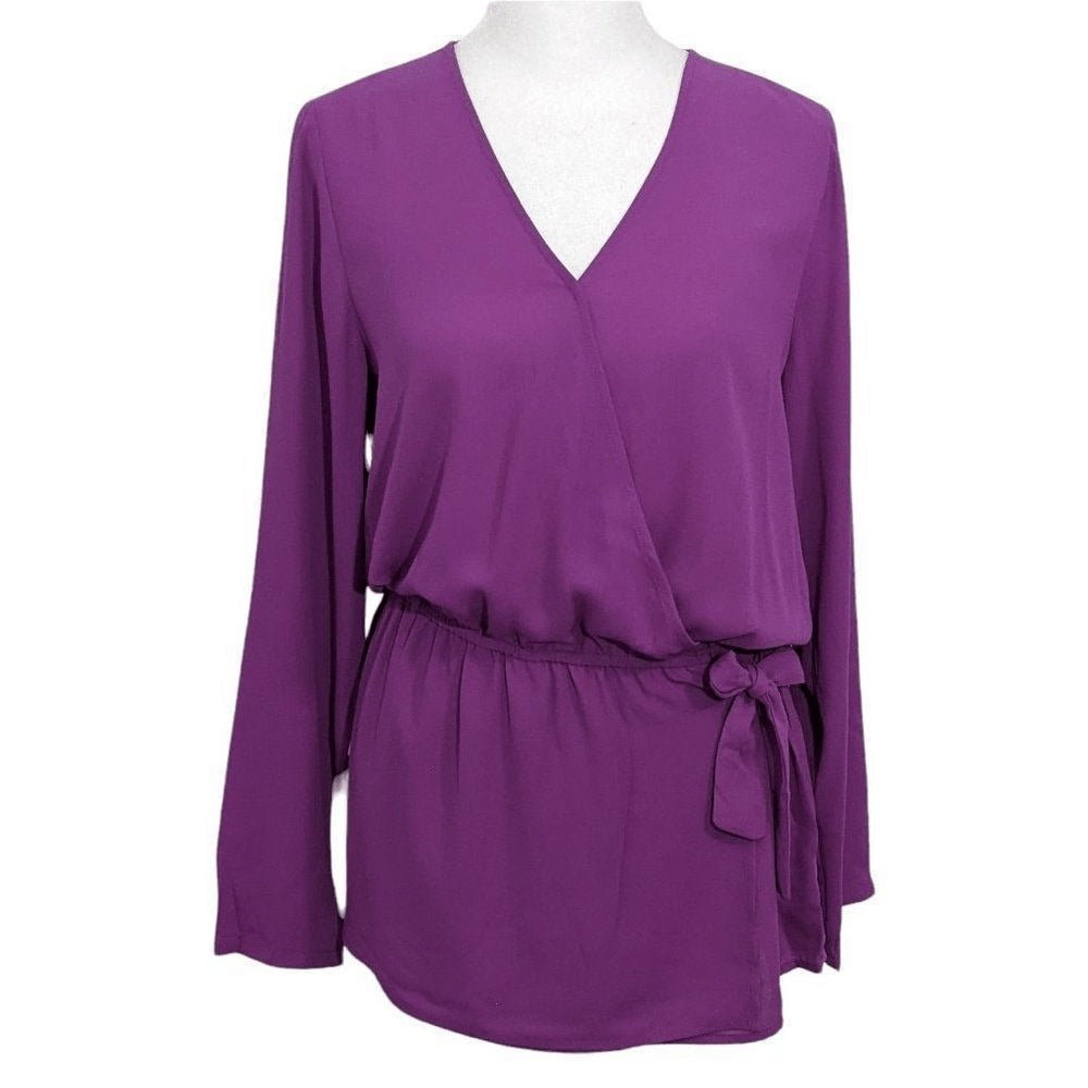 The Limited Purple Blouse NWOT Size XS Tall Purple Faux Wrap Blouse