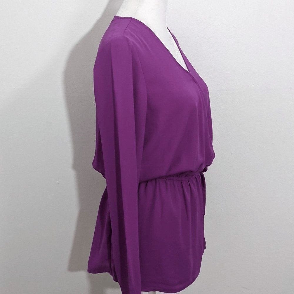 The Limited Purple Blouse NWOT Size XS Tall Purple Faux Wrap Blouse