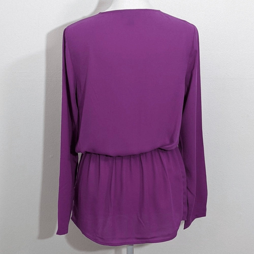 The Limited Purple Blouse NWOT Size XS Tall Purple Faux Wrap Blouse