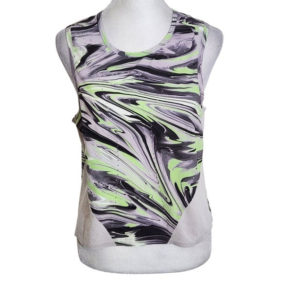 Lululemon Green and Gray Abstract Swirl Tank Top Size 6 Lululemon Tank