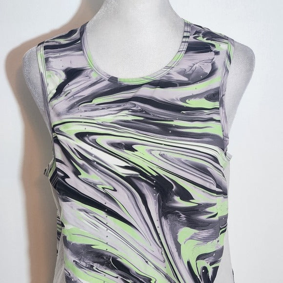 Lululemon Green and Gray Abstract Swirl Tank Top Size 6 Lululemon Tank