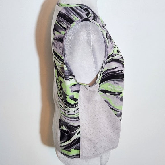 Lululemon Green and Gray Abstract Swirl Tank Top Size 6 Lululemon Tank