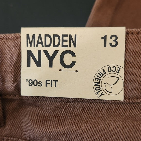 Madden NYC Wide Leg Brown Distressed Jeans NWT Size 13