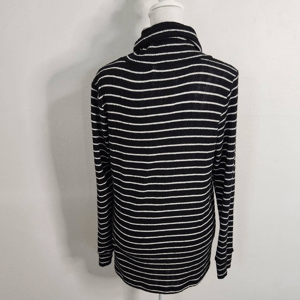 Everleigh Black Stripe Turtleneck Sweater NWT Size XS Soft Striped Sweater