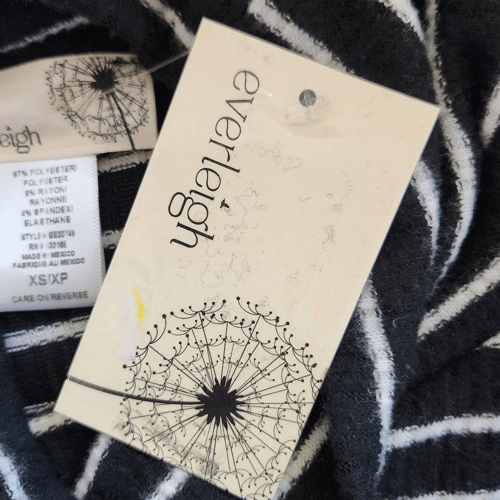 Everleigh Black Stripe Turtleneck Sweater NWT Size XS Soft Striped Sweater