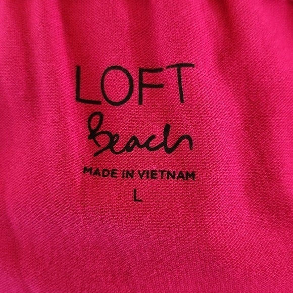LOFT Beach Fuchsia Cover-Up Dress NWT Size Large Hot Pink Beach Dress