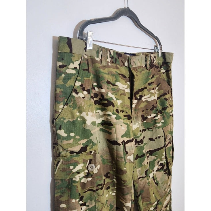 Tactical Pants Mens Green and Tan Camo Utility Cargo Pants Size 40