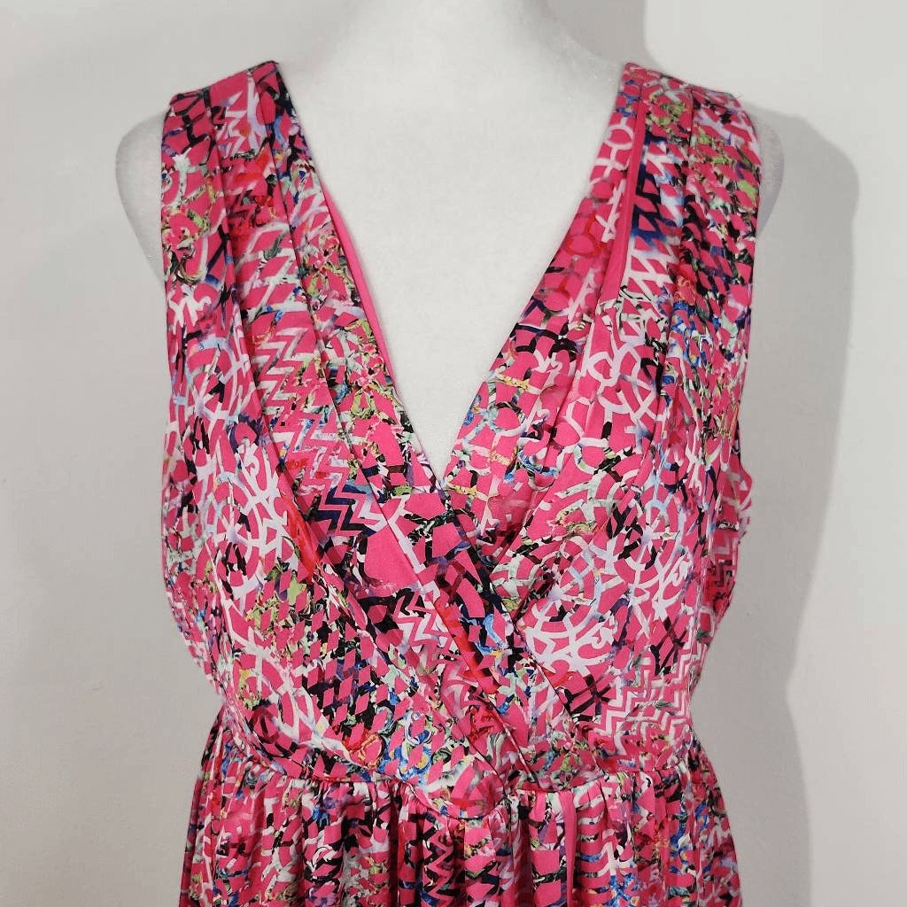 Cynthia Rowley Pink Fit and Flare High Low Dress Size 10 Wedding Guest Dress