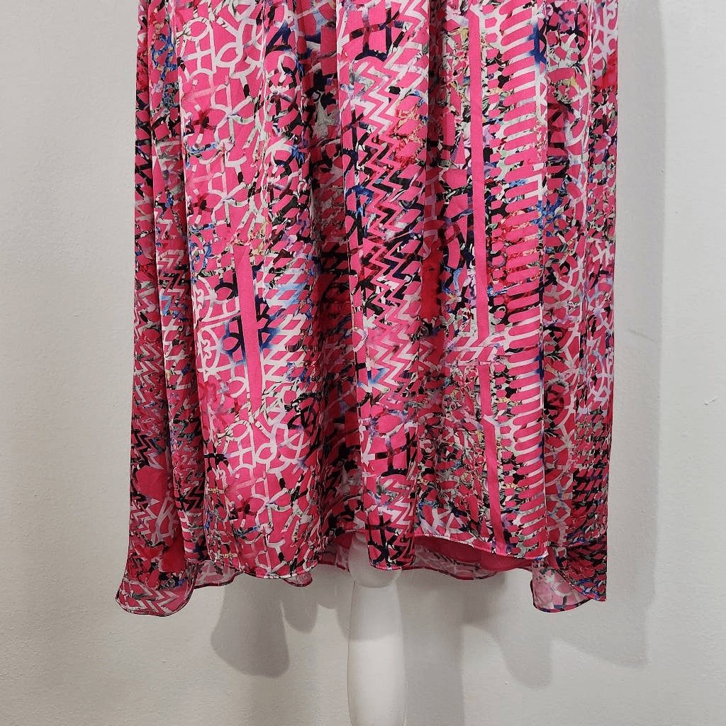 Cynthia Rowley Pink Fit and Flare High Low Dress Size 10 Wedding Guest Dress
