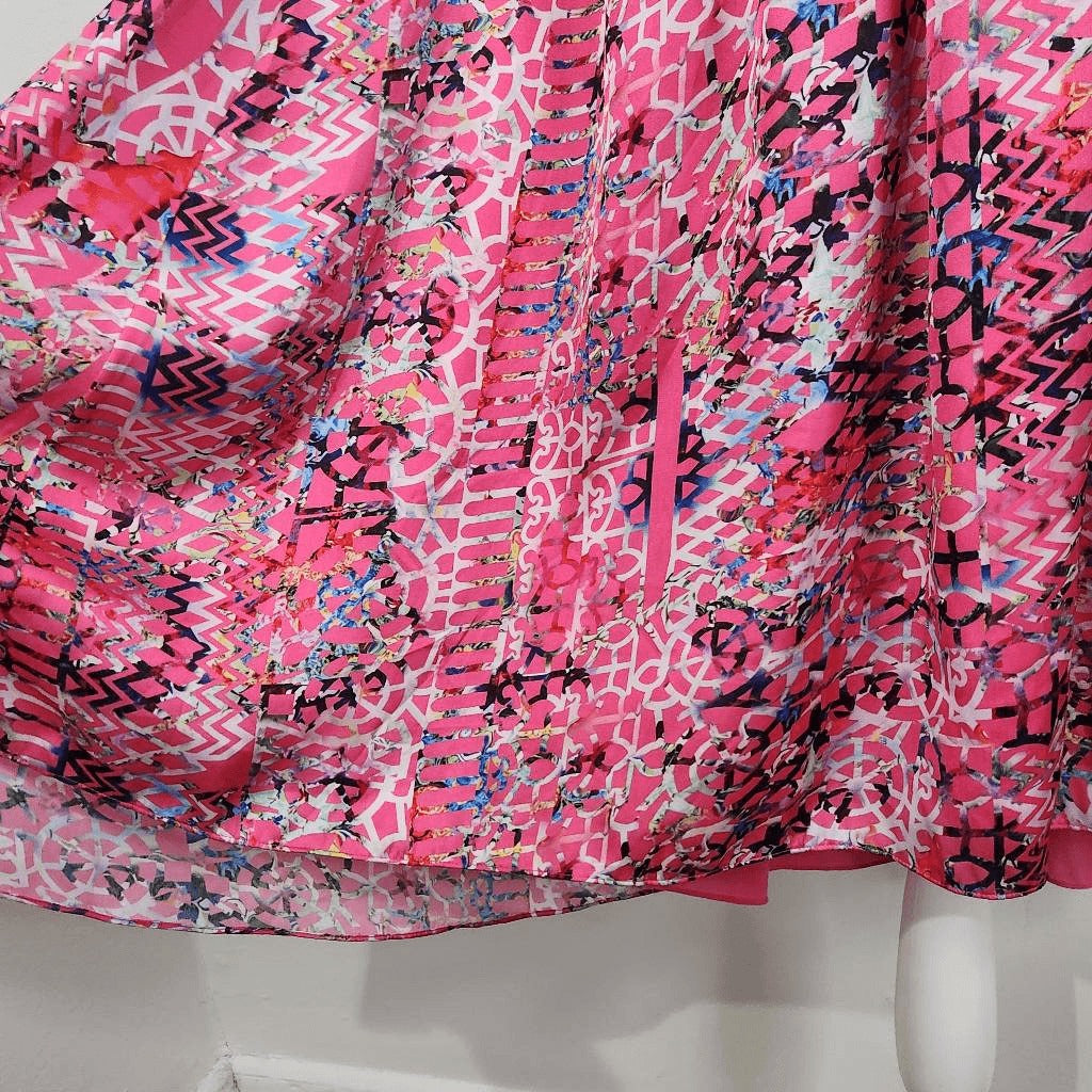 Cynthia Rowley Pink Fit and Flare High Low Dress Size 10 Wedding Guest Dress