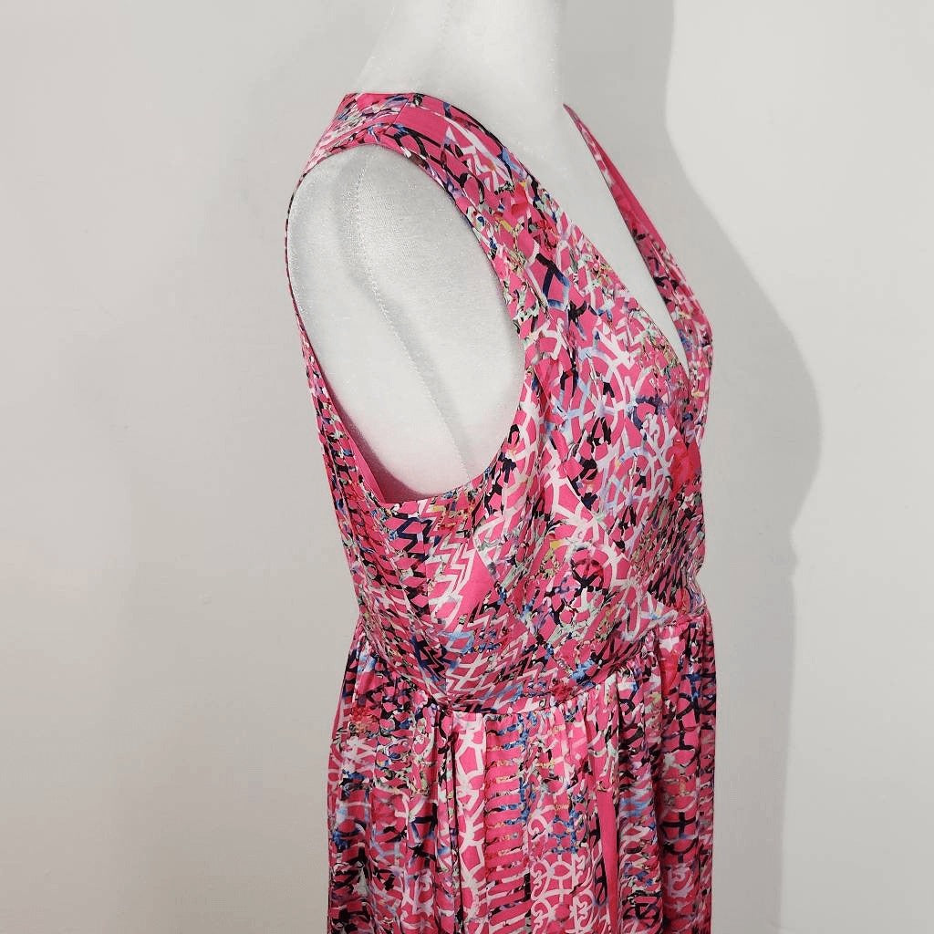 Cynthia Rowley Pink Fit and Flare High Low Dress Size 10 Wedding Guest Dress