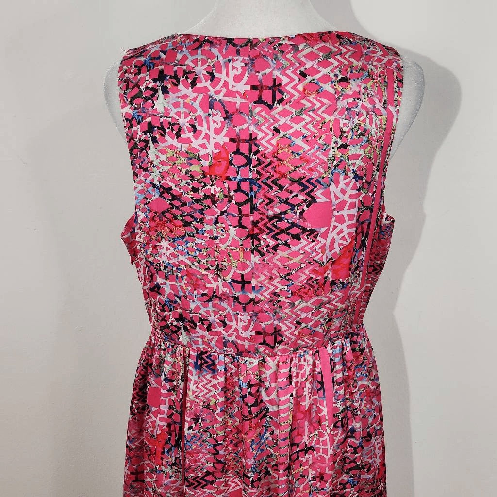 Cynthia Rowley Pink Fit and Flare High Low Dress Size 10 Wedding Guest Dress