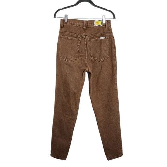 Boom Boom Jeans Brown High Rise Button-Fly Tapered Leg Jeans Size 9/10