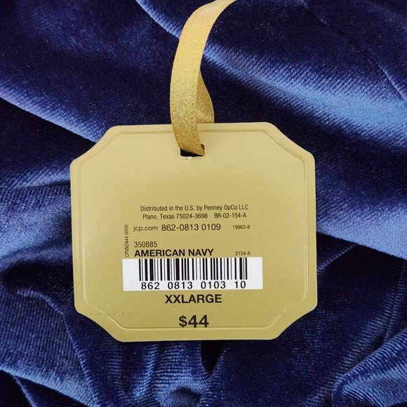 Ryegrass Blue Velour Long Sleeve Mock Neck Top NWT Size XXL