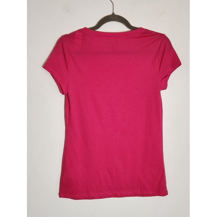 No Boundaries Hot Pink Fitted Short Sleeve Tee Size Medium 7-9 NWT