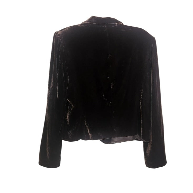 Isabel and Nina Boxy Brown Velvet Blazer Jacket Size 16