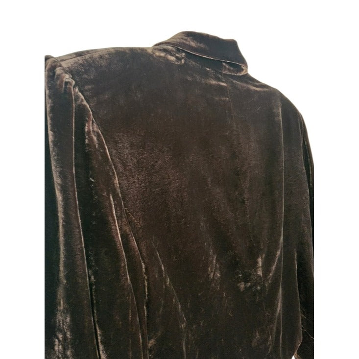 Isabel and Nina Boxy Brown Velvet Blazer Jacket Size 16