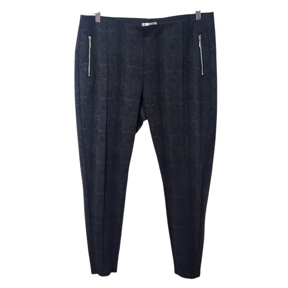 89th + Madison Black and Gray Snakeskin Print Skinny Pants Size XL