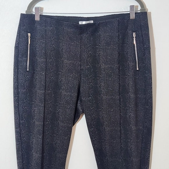 89th + Madison Black and Gray Snakeskin Print Skinny Pants Size XL