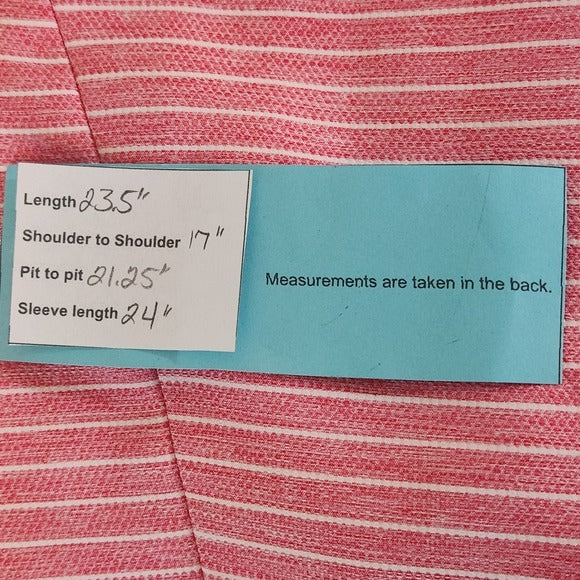 Le Suit Women's Pink Striped Blazer Size 14 Pink and White Blazer