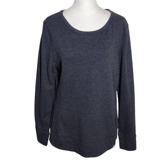 Jillian Micheals Long Sleeve Gray Sporty Knit Top Size Large Gray Athletic Top