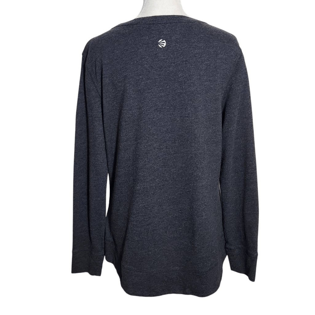 Jillian Micheals Long Sleeve Gray Sporty Knit Top Size Large Gray Athletic Top
