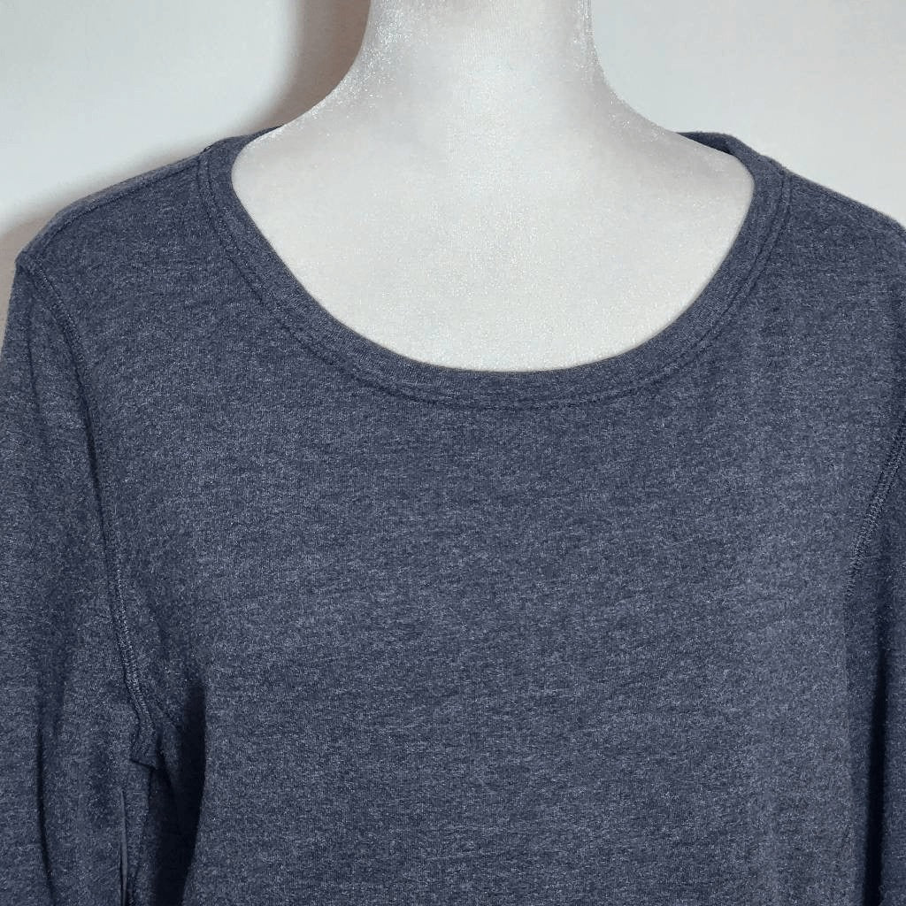 Jillian Micheals Long Sleeve Gray Sporty Knit Top Size Large Gray Athletic Top