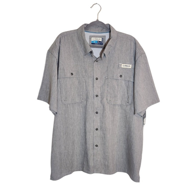 Magellan Light Gray Relaxed Fit Fishing Shirt Size XL NWT
