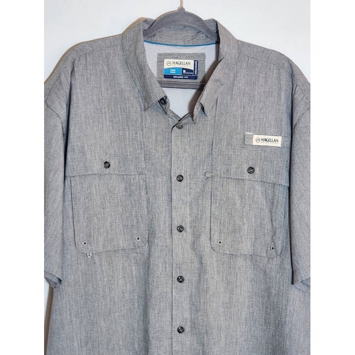 Magellan Light Gray Relaxed Fit Fishing Shirt Size XL NWT