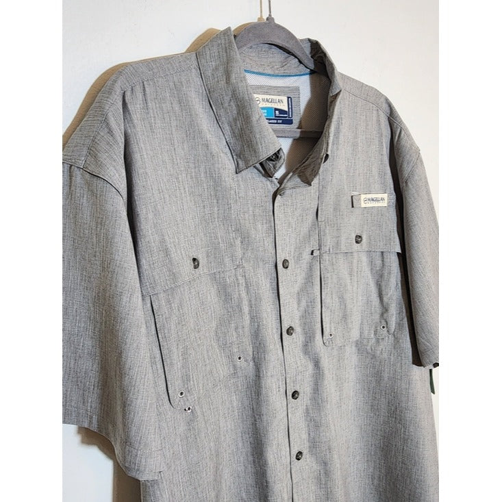 Magellan Light Gray Relaxed Fit Fishing Shirt Size XL NWT