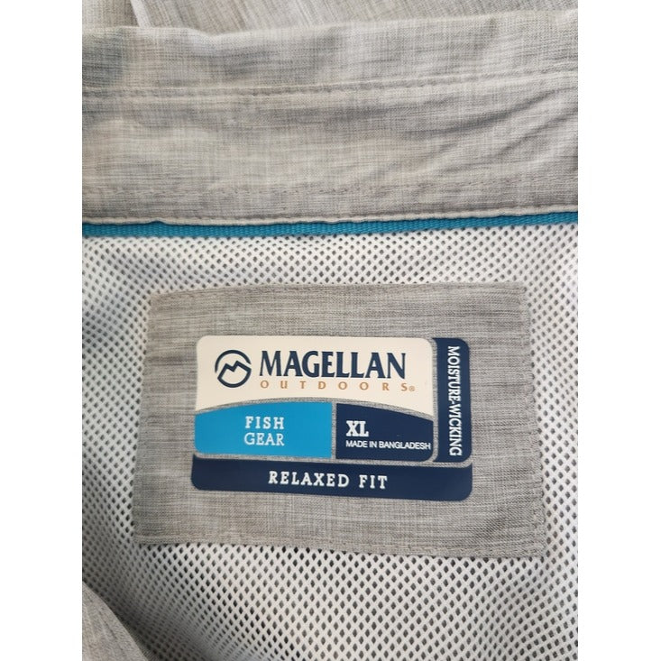 Magellan Light Gray Relaxed Fit Fishing Shirt Size XL NWT