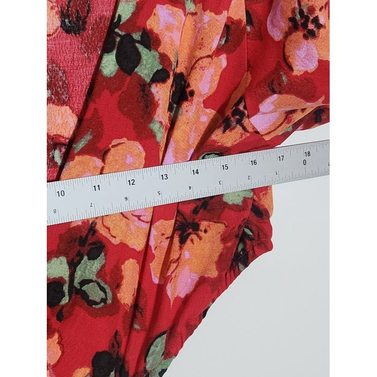 H&M Red Floral Cutout Mini Dress Size Large NWT