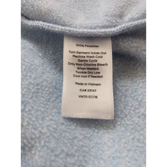 Talbots Blue Zip-Up Fleece Jacket Size Large Blue Quilted Fleece Jacket