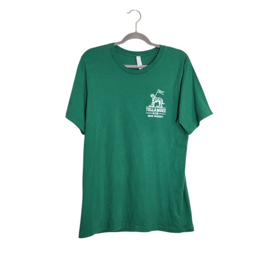 Canvas Mens Tullamore Irish Whiskey Green Graphic Short Sleeve Tee Size Large