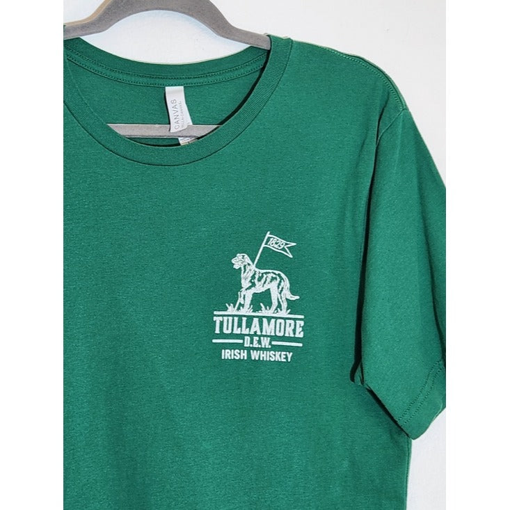 Canvas Mens Tullamore Irish Whiskey Green Graphic Short Sleeve Tee Size Large