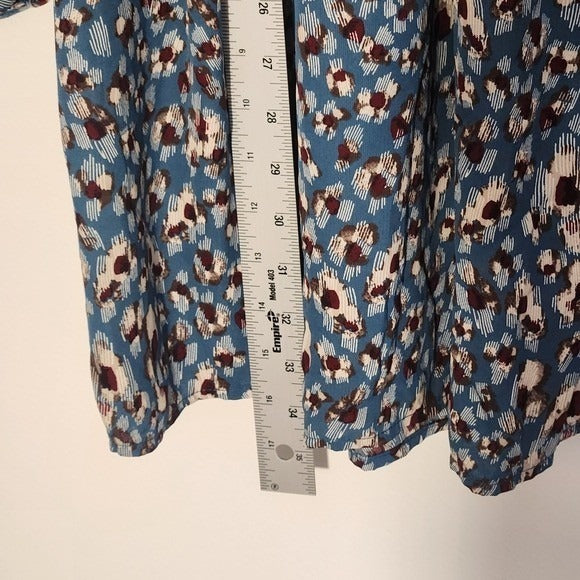 Umgee Blue and Brown Floral Mini Dress Size Small