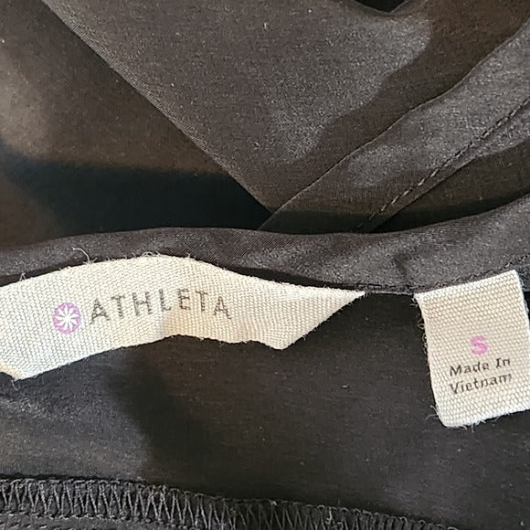Athleta Black Eyelet Lace Sleeveless Top Size Small
