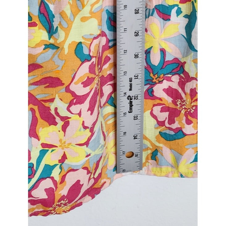 Time and Tru Multi-Color Floral Print Tiered Mini Dress Size Medium (8-10)