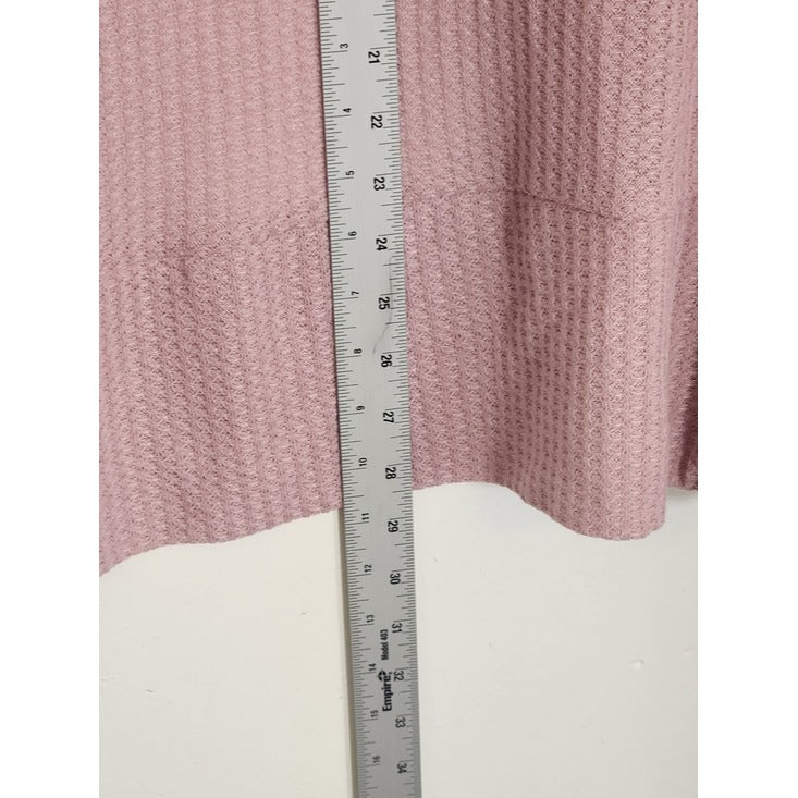Simply Southern Pink Waffle Knit Open Cardigan Size Medium