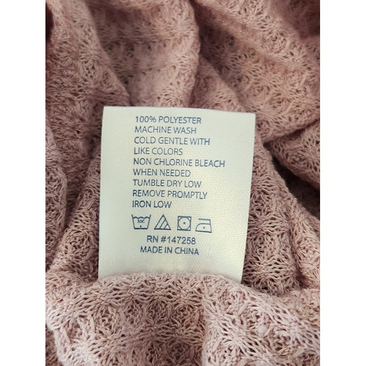 Simply Southern Pink Waffle Knit Open Cardigan Size Medium