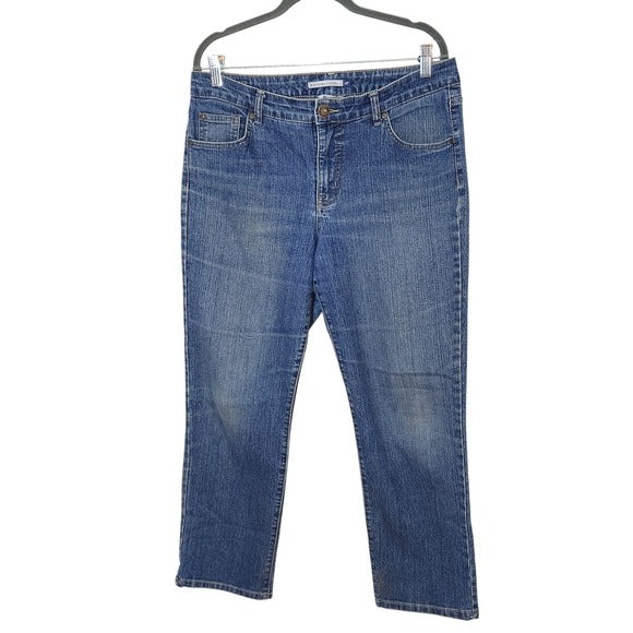 Bandolino Mandie Straight Leg Jeans Mud Wash Size 14P