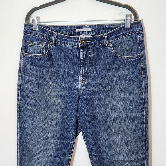 Bandolino Mandie Straight Leg Jeans Mud Wash Size 14P