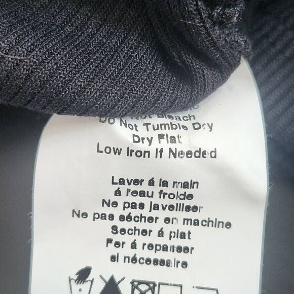 Lush Black Ribbed Knit Top with Drawstring Ruching Size 3X Plus Size Black Top