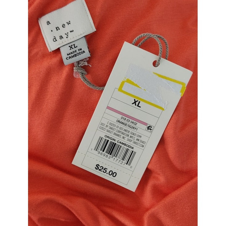 A New Day Orange One Shoulder Dress Size XL NWT