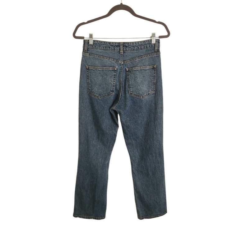 H&M Womens Button-Fly Distressed Straight Leg Jeans Size 6