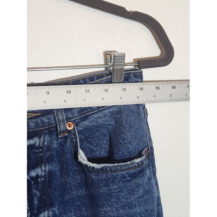 H&M Womens Button-Fly Distressed Straight Leg Jeans Size 6