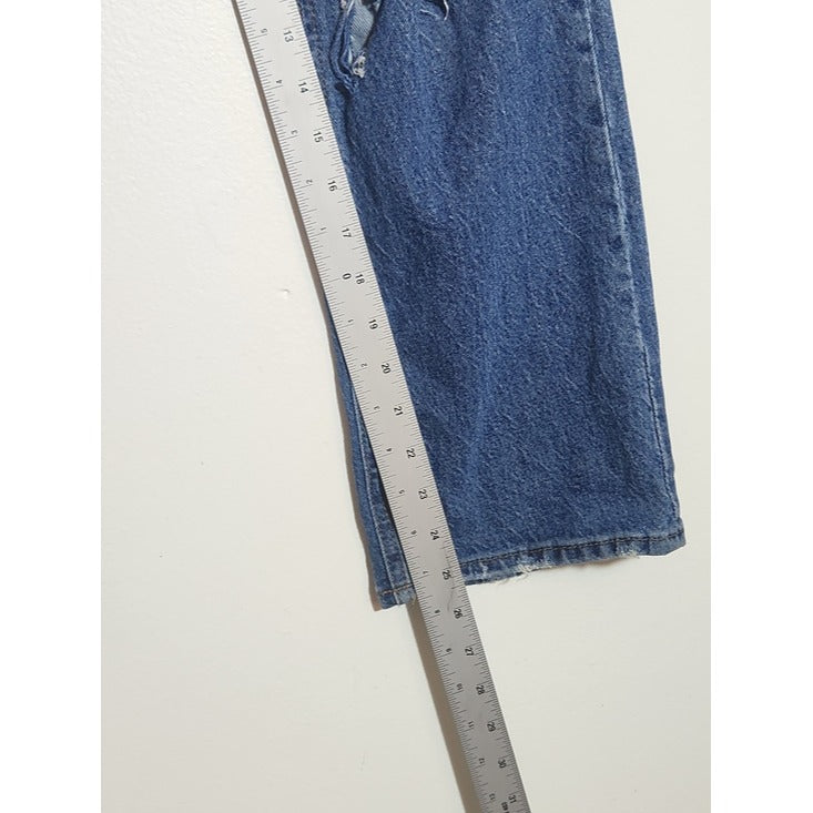 H&M Womens Button-Fly Distressed Straight Leg Jeans Size 6