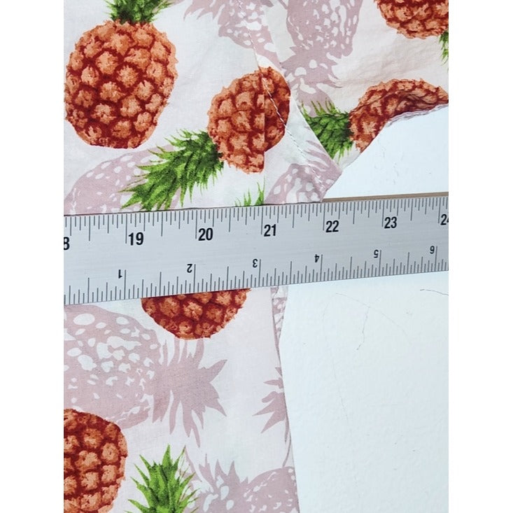 Xi Peng Pink and Green Pineapple Print Button Down Shirt Size Large