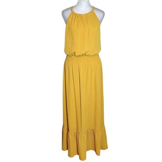 Spense Yellow Sleeveless Maxi Dress Size Medium Yellow Wedding Guest Dress
