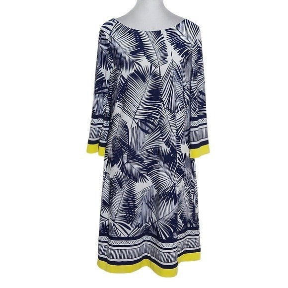 Jessica Howard Navy Leaf Shift Dress Size 14 Wedding Guest Dress